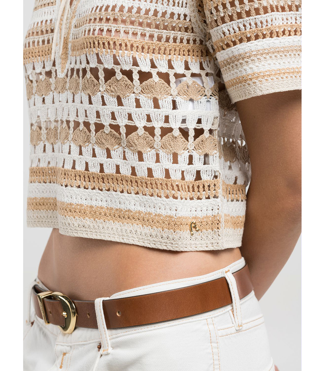 かぎ針編みエフェクトトップ 詳細画像 ベージュ 6